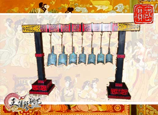 7件編鐘，觀賞裝飾編鐘，可發(fā)音編鐘